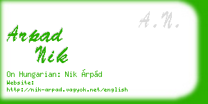 arpad nik business card